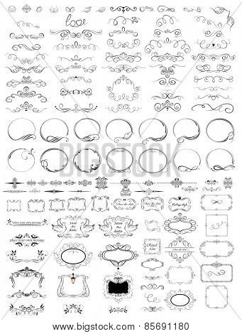 Collection of vintage frames, headers and titles