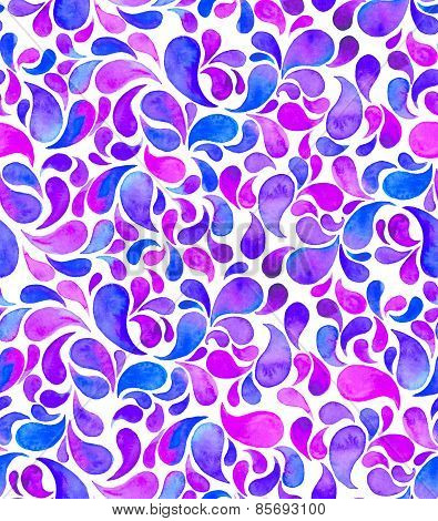 seamless watercolor paisley pattern