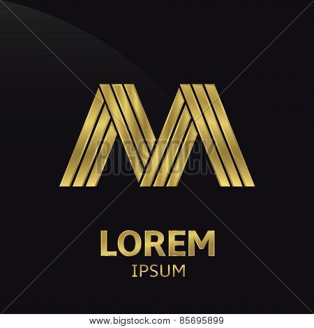 Golden letter symbol