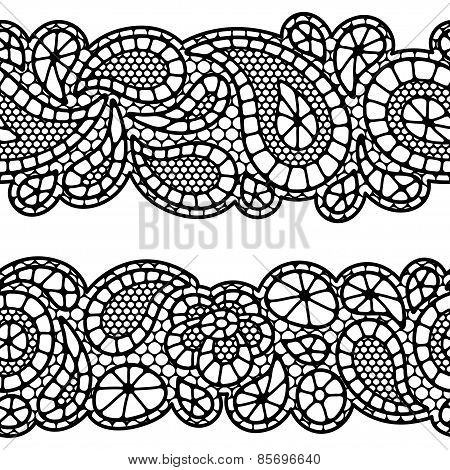 Seamless vintage fashion lace pattern with abstract flowers