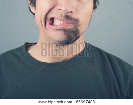 Man With Half Shaved Beard