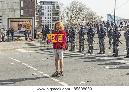 People Demonstrate Against Ezb And Capitalism