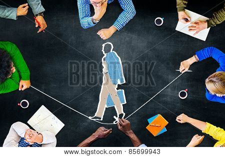 Risk Management Insurance Safety Unsteady Concept
