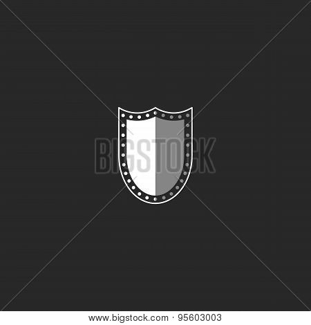 Shield Logo, Black And White Symbol, Mockup Security Emblem