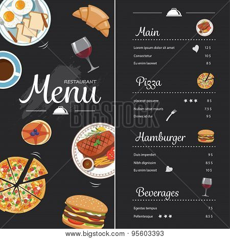 Restaurant Food Menu Design With Chalkboard
