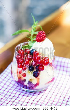 Icecream And Fruits