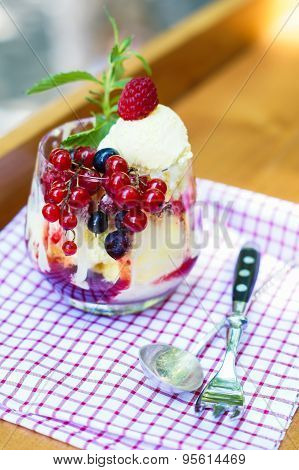 Icecream And Fruits