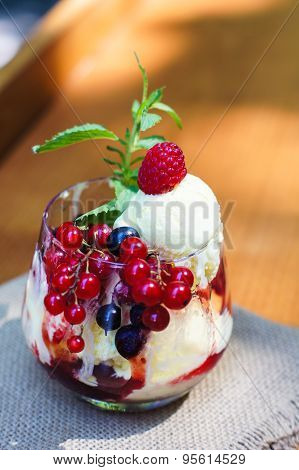 Icecream And Fruits
