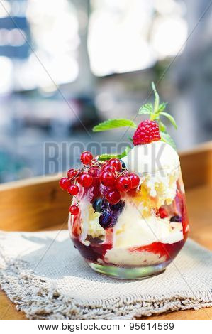 Icecream And Fruits