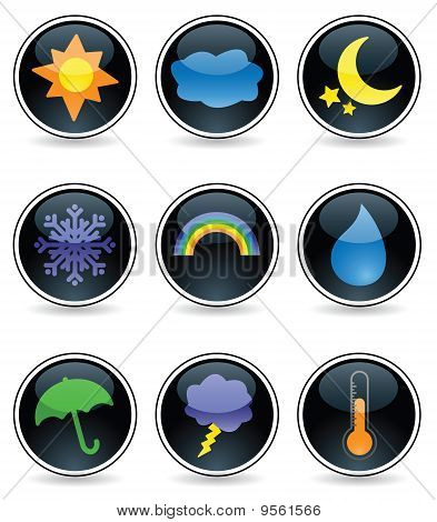 Lesklý počasí tlačítka