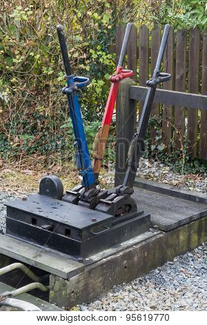 Railway Semaphore Signal Levers
