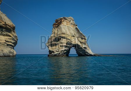 Picturesque Sea Landscape And White Rocks At Kleftiko, Milos, Greece