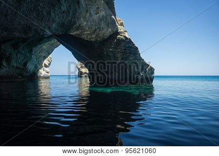 Picturesque Sea Landscape And White Rocks At Kleftiko, Milos, Greece
