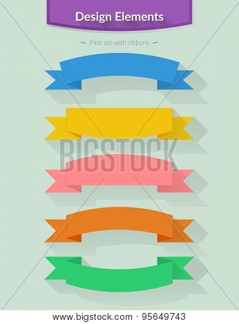 Colorful vector ribbons
