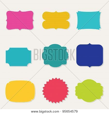 Colorful set of vintage frames vector