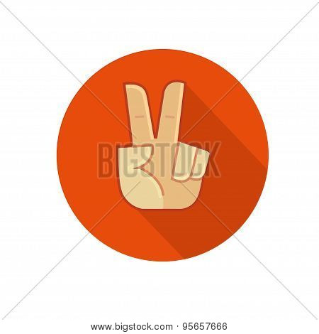 Hand showing number two or victory gesture