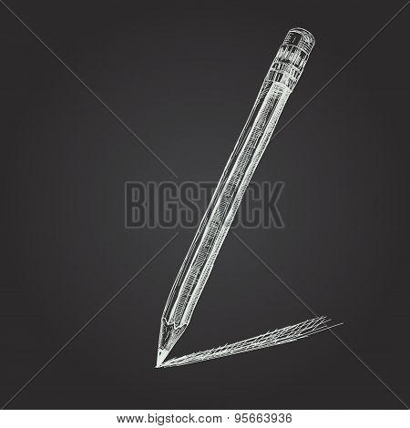 Chalk Pencil hand draw with eraser