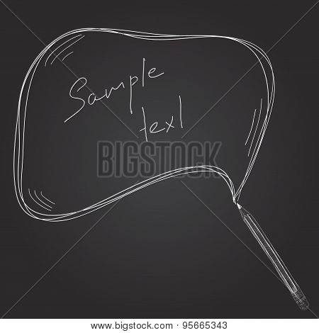 Pencil Hand Draw with Text Box for Your Design on Blackboard
