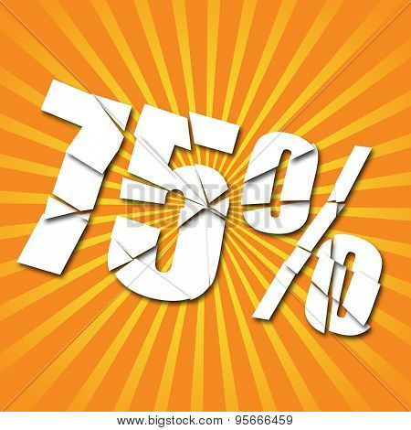 Sale 75 poster on stripes retro background