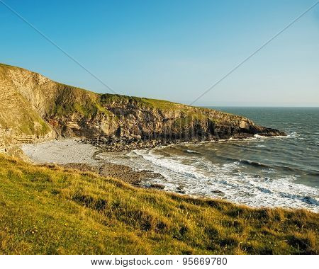 Landscape Picture Of A Beach In Wales