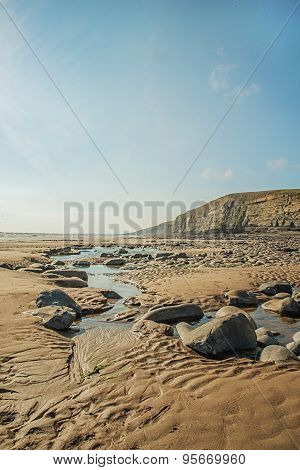 Landscape Picture Of A Beach In Wales
