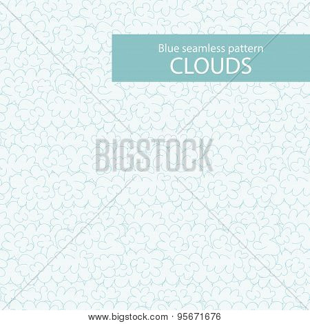 Vector pattern with clouds. Blue
