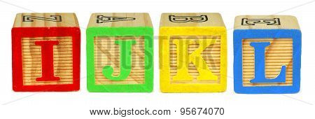 I J K L toy wooden letter blocks