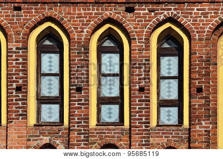 Koenigsberg Cathedral, Facade Fragment. Kaliningrad, Russia