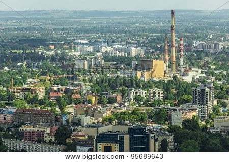 aerial view of Wroclaw town in Poland