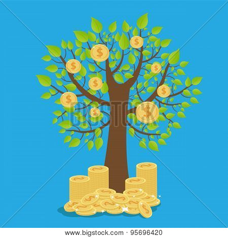 Vector money tree - symbol of successful business concept