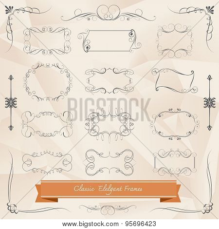 Set of Classic elegant frames vector