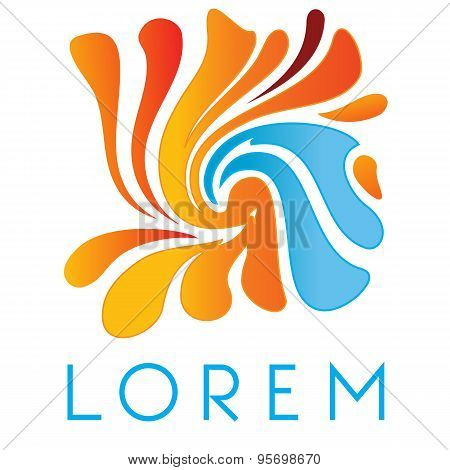 Logo template, vector, abstract logo, abstract art logotype, art nuvo style logotype, stylized bird