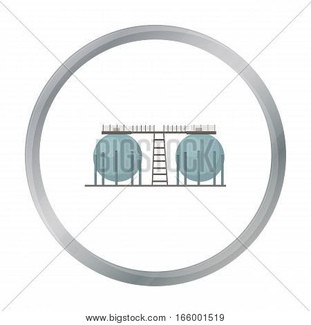 Oil refinery tank icon in cartoon style isolated on white background. Oil industry symbol vector illustration. - stock vector