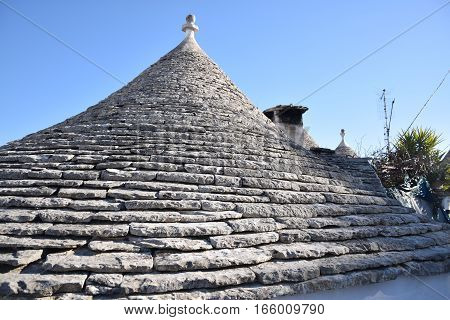 The traditional conical roof of a 