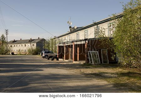 Old poor and misery ruined houses in the city