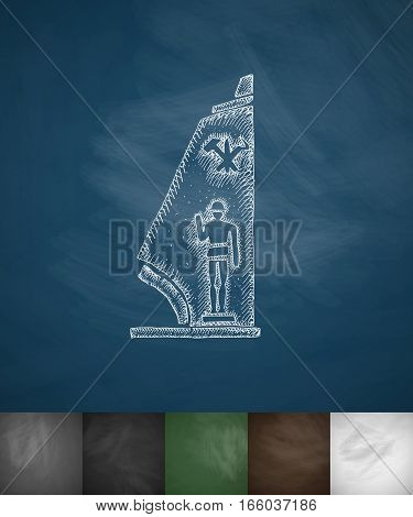 military pedestal icon. Hand drawn vector illustration. Chalkboard Design