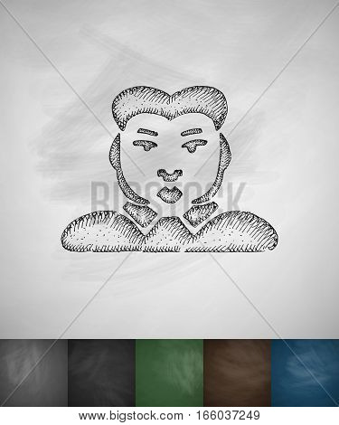 man icon. Hand drawn vector illustration. Chalkboard Design