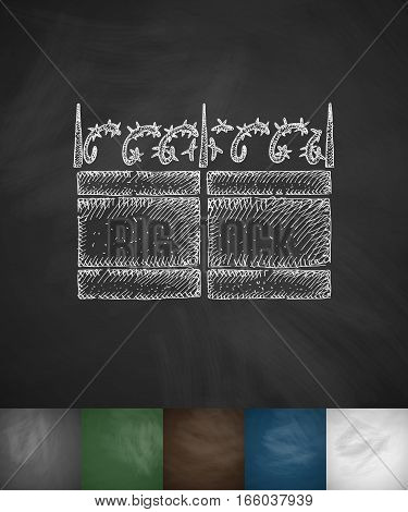 fence icon. Hand drawn vector illustration. Chalkboard Design