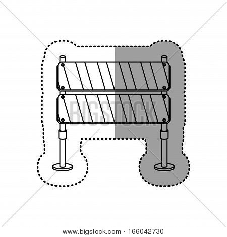 gray silhouette dotted sticker street traffic barrier vector illustration