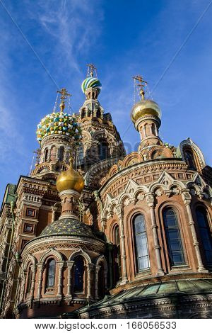 Saint Petersburg 01/20/2017: The temple is a museum and a monument of Russian architecture, in memory of the Emperor Alexander - 2, back in 1881, was mortally wounded by the king, as a result of a terrorist act.