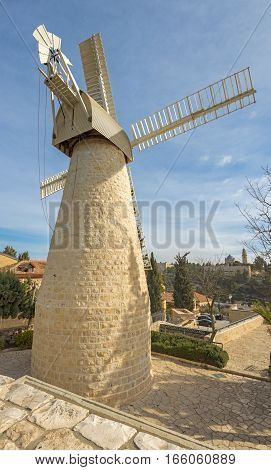 Montefiore windmill, Jerusalem. It is a famous museum and public domain in Israel