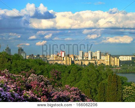 Beautiful view of Kyiv in the sprin, Ukraine