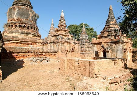 The ruins of the Bagaya Monastery in the ancient city of Innwa (Ava) near Mandalay in Myanmar