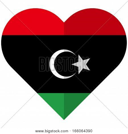 Libya Flat Heart Flag