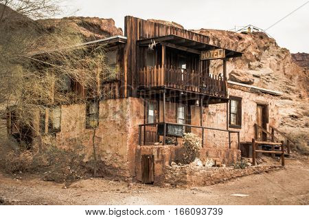 Old Hotel in Calico Ghost Town in San Bernardina County USA - January 2017