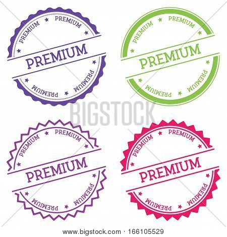 Premium Badge Isolated On White Background. Flat Style Round Label With Text. Circular Emblem Vector