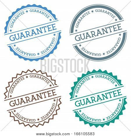 Guarantee Badge Isolated On White Background. Flat Style Round Label With Text. Circular Emblem Vect