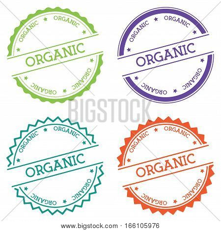 Organic Badge Isolated On White Background. Flat Style Round Label With Text. Circular Emblem Vector