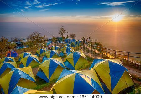 Camp on beautiful and famous travel location at Phu Tub Berk. Phetchabun province Thailand