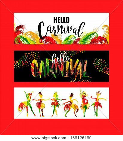 Carnival. Bright festive banners trending abstract style. Vector illustration